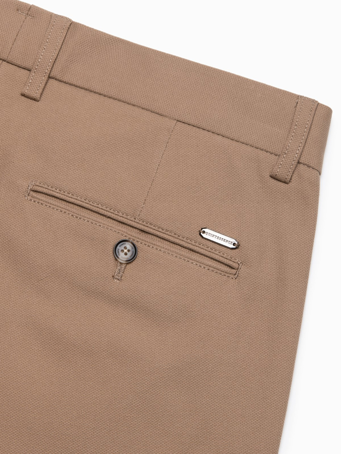 Men's SLIM FIT chino pants - light brown V2 OM-PACP-0186