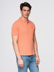 Men's BASIC single color pique knit polo shirt - peach V19 OM-POBS-0100