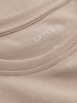 Męski longsleeve BASIC z okrągłym dekoltem - beżowy V8 OM-LSBL-0106