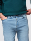 Men's denim JOGGERS pants with classic bandage - light blue V1 OM-PADJ-0265