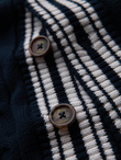 Knitted monochrome men's viscose cardigan - navy blue V1 OM-SWCD-0126