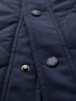 Men's peach effect quilted sleeveless jacket - navy blue V2 OM-JAVJ-0277