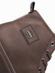 Men's high-top sneakers with decorative toe - brown V4 OM-FOTH-0157
