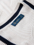 Knitted monochrome men's viscose cardigan - navy blue V1 OM-SWCD-0126