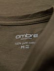 Men's BASIC classic cotton T-shirt with a serape neckline - dark olive V6 OM-TSBS-0237