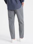 Męskie spodnie chino z gumką w pasie SLIM FIT - szare V1 OM-PACP-0158