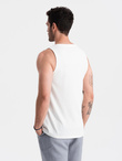 Męska bawełniana koszulka tank top BASIC – biała V1 OM-TSBT-0192