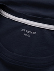 Men's signature elastane longsleeve with round neckline - navy blue V2 OM-LSCL-0102