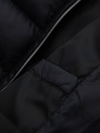 Men's imitation leather jacket with ribbed hem - dark brown V1 OM-JAFL-0109