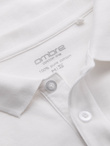 BASIC men's longsleeve with polo collar - white V1 OM-POBL-0114