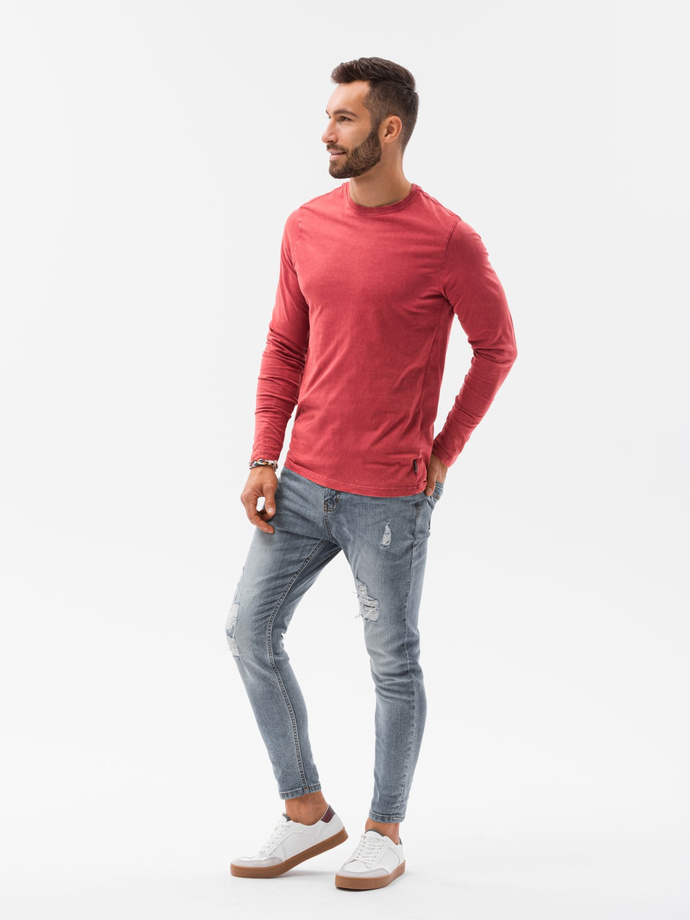 Men's unprinted longsleeve - red V3 L131
