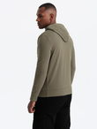 Men's kangaroo hoodie with logo - olive V4 OM-SSNZ-0162