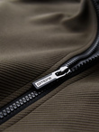 Men's BIKER jacket in structured fabric - dark olive green V1 OM-JANP-0138