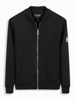 Cotton unbuttoned men's sweatshirt bomber - black V5 OM-SSZP-0215