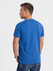 Men's classic cotton BASIC T-shirt - blue V8 OM-TSBS-0146