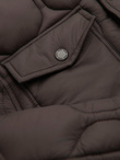 Pikowana kurtka męska w koszulowym fasonie – khaki V3 OM-JALP-0215