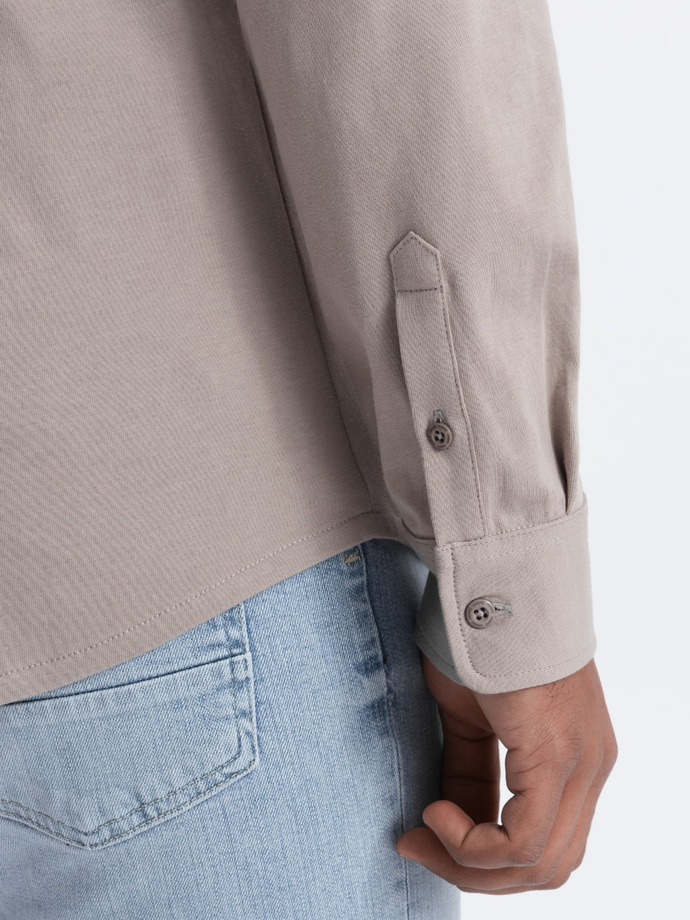Men's REGULAR cotton single jersey knit shirt - ash V5 OM-SHCS-0138