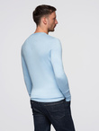 Elegancki męski sweter V-neck BASIC z wiskozą –jasnoniebieski V10 OM-SWBS-0107