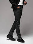 Men's waxed denim SLIM FIT pants - black V3 OM-PADP-0149