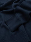 Classic men's sweater with round neckline - navy blue V9 OM-SWBS-0106