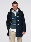 Men's insulated coat with hood and concealed zipper - black V1 OM-COWC-0110