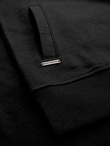 Cotton unbuttoned men's sweatshirt bomber - black V5 OM-SSZP-0215