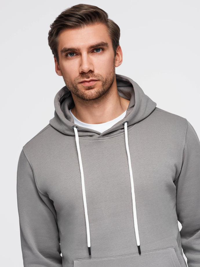 Men's BASIC kangaroo hooded sweatshirt - grey V8 B1674