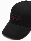 Men's baseball cap with patch - black V1 OM-ACCS-0103