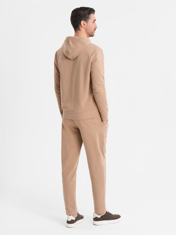 Men's sweatshirt set hoodie + sweatpants - brown V3 Z107