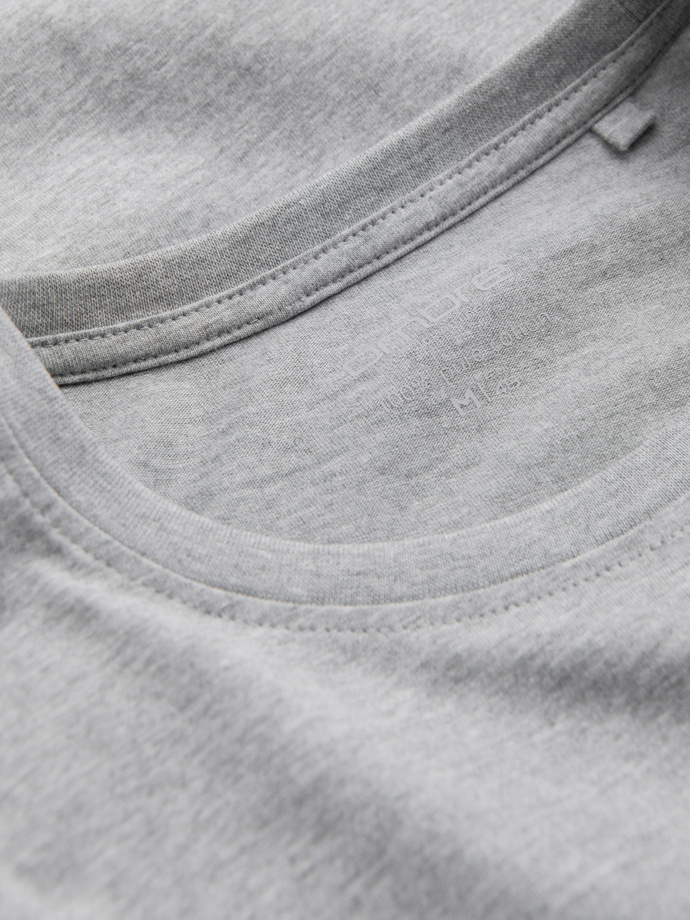 BASIC men's longsleeve with round neckline - grey melange V3 OM-LSBL-0106