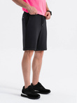 Men's knit shorts with elastic waistband - black V2 OM-SRCS-0107