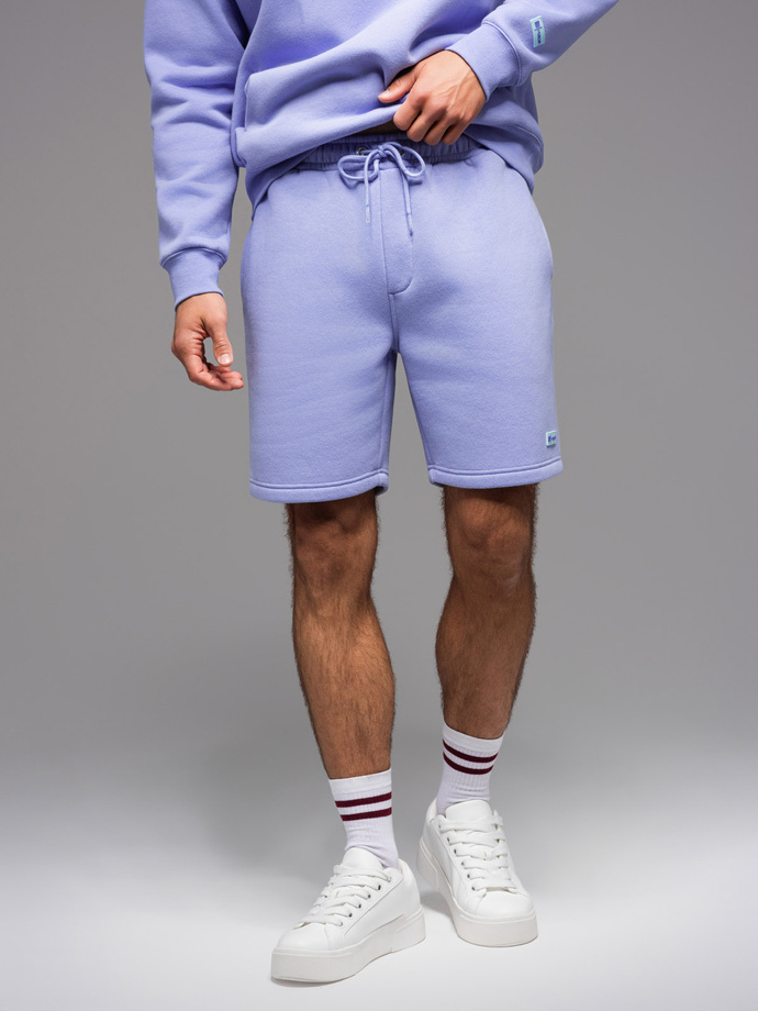 UNISEX sweatshirt set hoodie + athleisure shorts - lavender V9 Z110