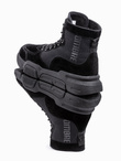 Men's ankle sneaker boots with sculpted sole - black V1 OM-FOBO-0122