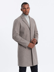 Men's lightweight single-breasted coat - light brown V4 OM-COWC-0104