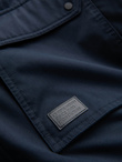 Men's long parka sherpa jacket – navy blue V2 OM-JALJ-0181