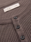 Men's ribbed sweater with buttons at the neckline - ash V4 OM-SWSW-0182