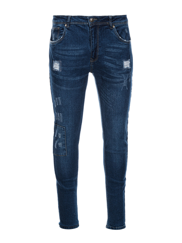 Spodnie męskie jeansowe SKINNY FIT - niebieskie P1060