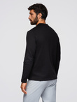 Męski sweter polo z haftem na piersi – czarny V1 OM-POLS-0140