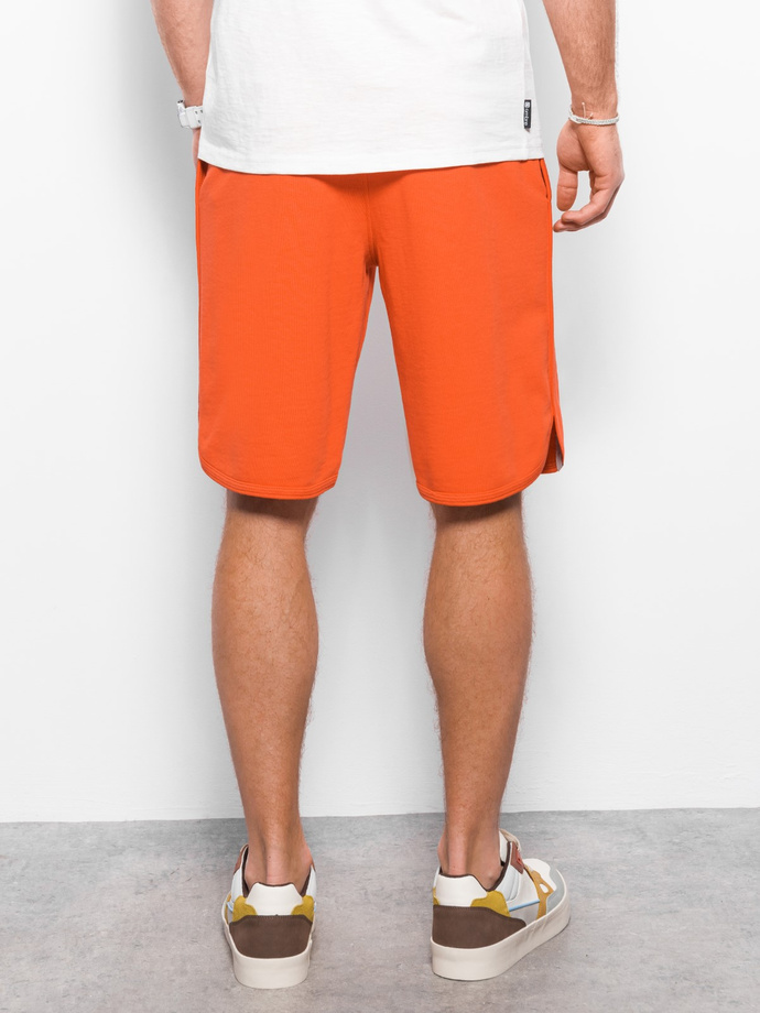 Men's sweat shorts trimmed with piping - orange V5 W360