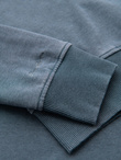 Washed men's sweatshirt with decorative stitching at the neckline - light blue V3 OM-SSDS-0131