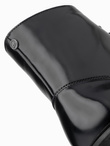 Męskie buty z wysoką cholewką z błyszczącej ekoskóry – czarne V1 OM-FOBO-0175