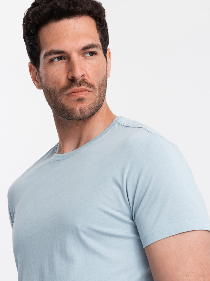 BASIC men's classic cotton T-shirt - light blue V19 OM-TSBS-0146