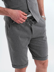 Elegant men's set suit vest + shorts - graphite V3 Z112