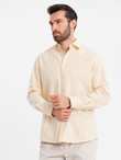 Pastel cotton men's oxford shirt - bright yellow V3 OM-SHOS-0183