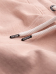 Men's knit shorts with drawstring and pockets - powder pink V11 OM-SRBS-0139