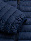 Men's quilted jacket with high zipped hood - black V1 OM-JAHP-0238