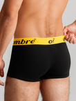 Men's cotton boxer shorts with contrasting elastic - 7-pack black V1 OM-UNBO-0100