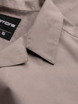 Men's short sleeve shirt with Cuban collar - dark beige V3 OM-SHSS-0168