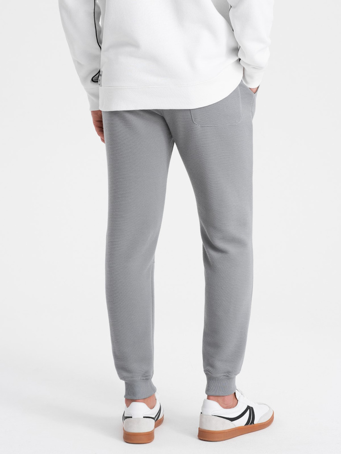 Men's ottoman fabric sweatpants - gray V5 OM-PASK-0129
