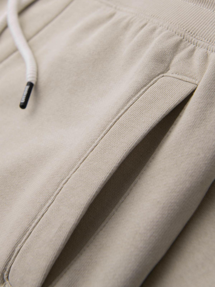 Men's jogger sweatpants - light beige V1 OM-PABS-0173